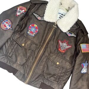 Kids Small (8) G-1 Jacket With Patches Bomber Pilot Airplane  Crew Chief Read!
